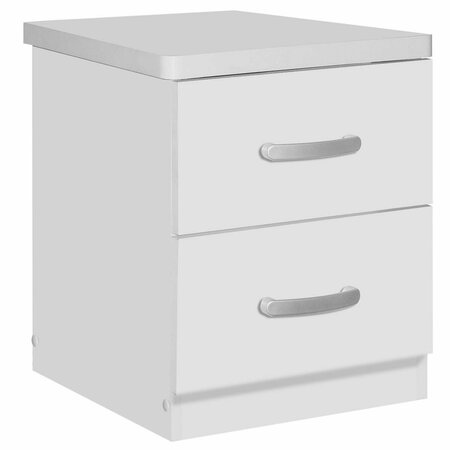 BETTER HOME Cindy Faux Wood 2 Drawer Nightstand, White - 20 x 17 x 16 in. NTR-2D-Wht